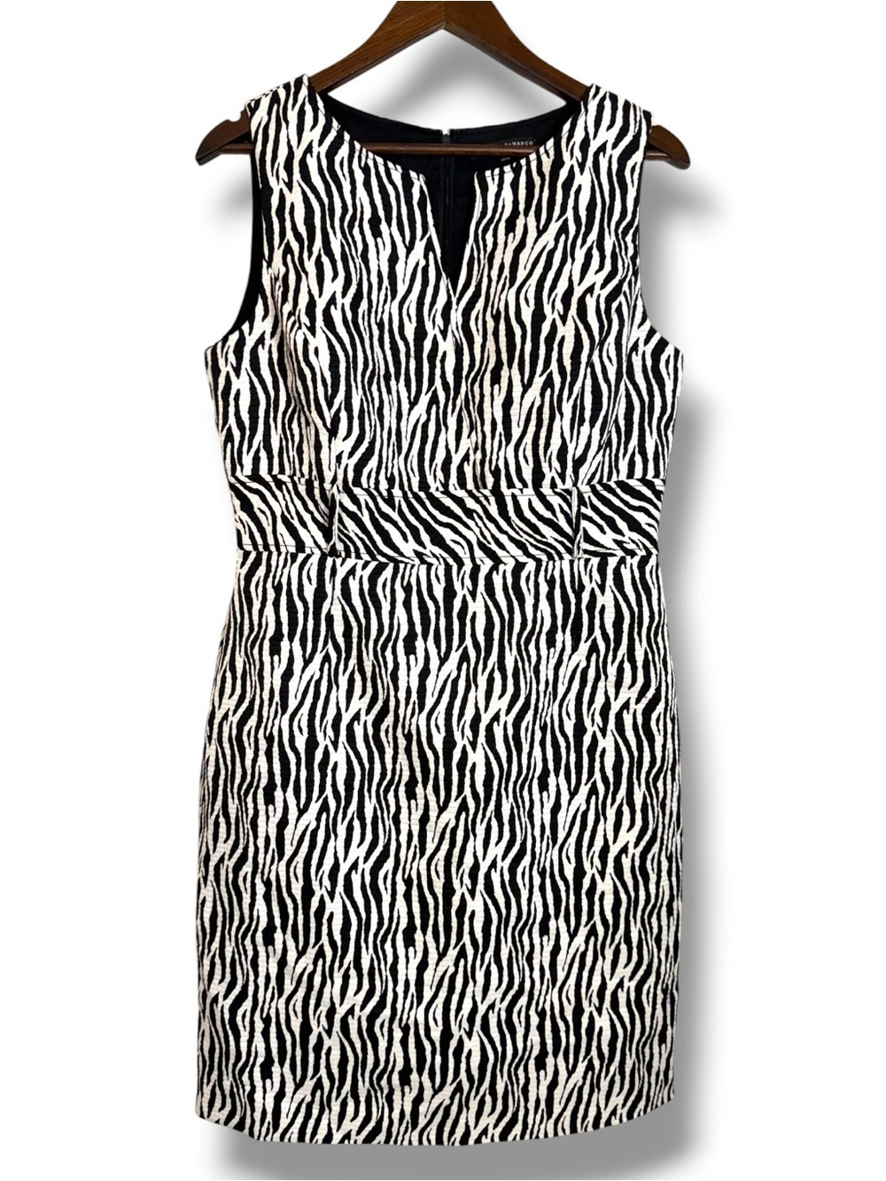 Isabella DeMarco Zebra Print Quilted Sheath Dress Women’s Size 12 Formal Career